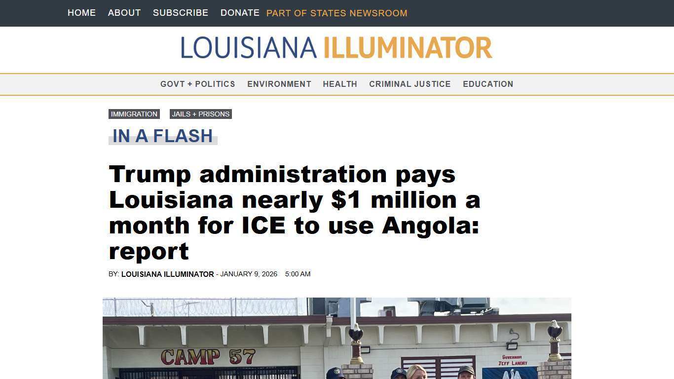 Trump administration pays Louisiana nearly $1 million a month for ICE to use Angola: report • Louisiana Illuminator