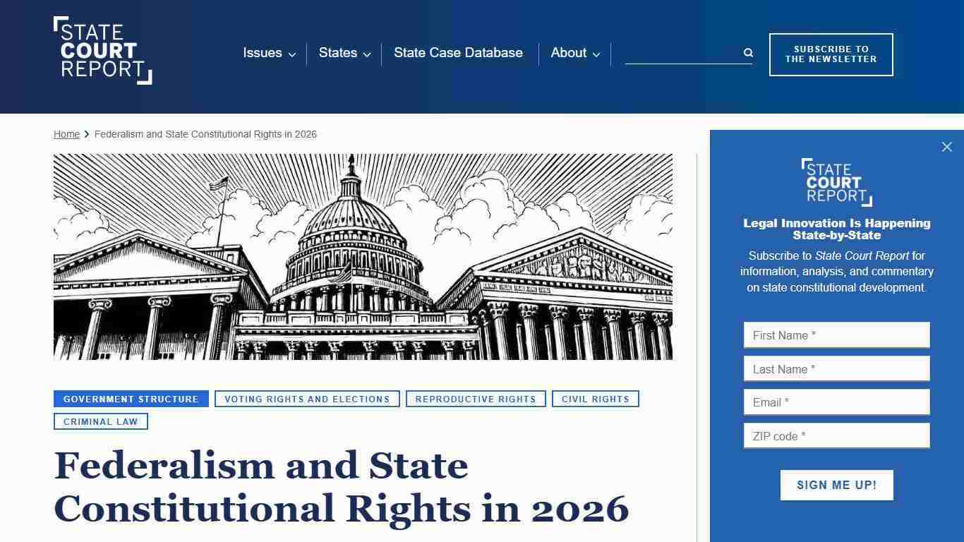 Federalism and State Constitutional Rights in 2026 | State Court Report