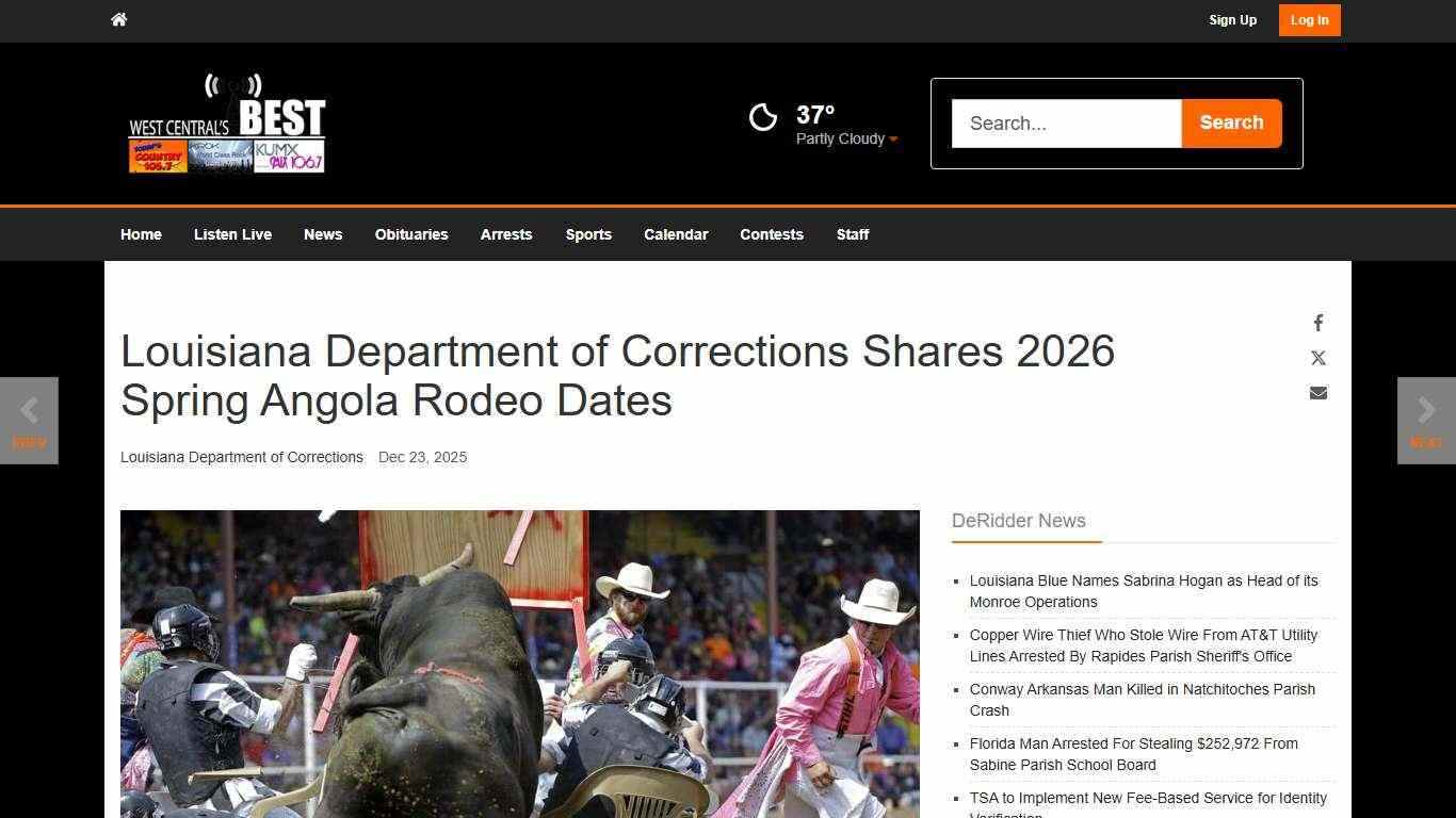 Louisiana Department of Corrections Shares 2026 Spring Angola Rodeo Dates | News | westcentralsbest.com